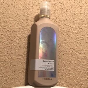 NWT Bath & Body Works White Barn Palo Santo & Sage Cleansing Gel Hand Soap 8 oz